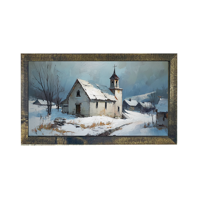 Country Church in Winter - Horizontal Frame