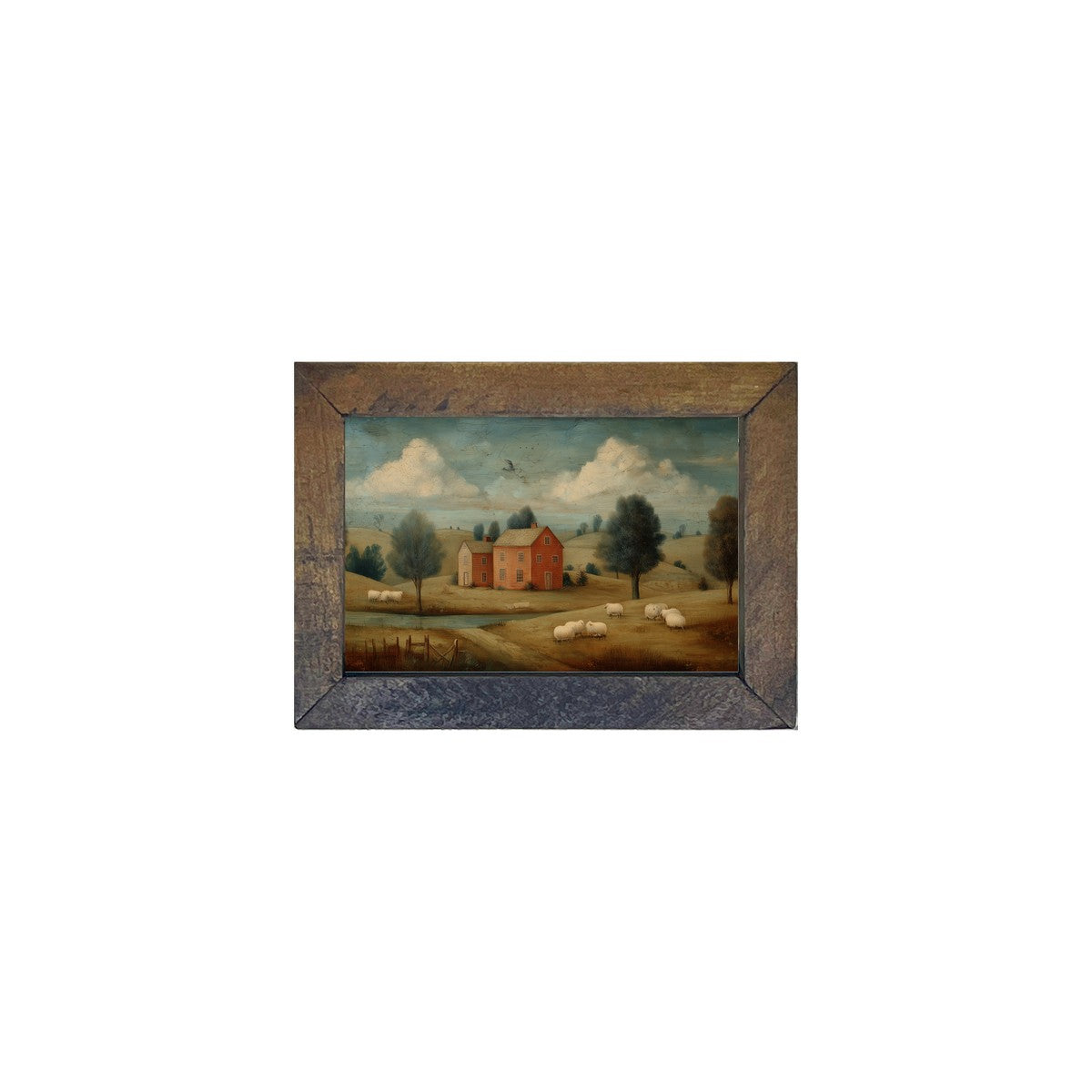 Rustic Sheep at Farm - Horizontal Frame