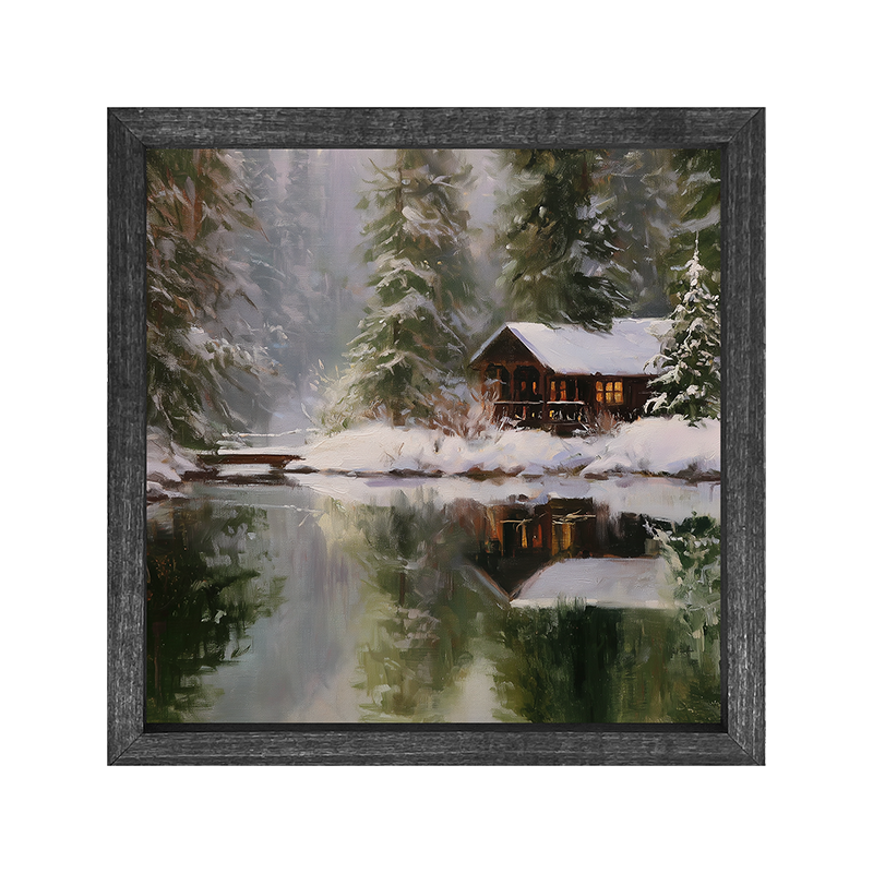 Wintertime Mirror Lake - Square Frame