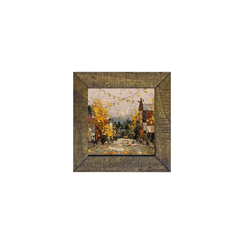 Hudson Valley Village - Falling Leaves - Square Frame