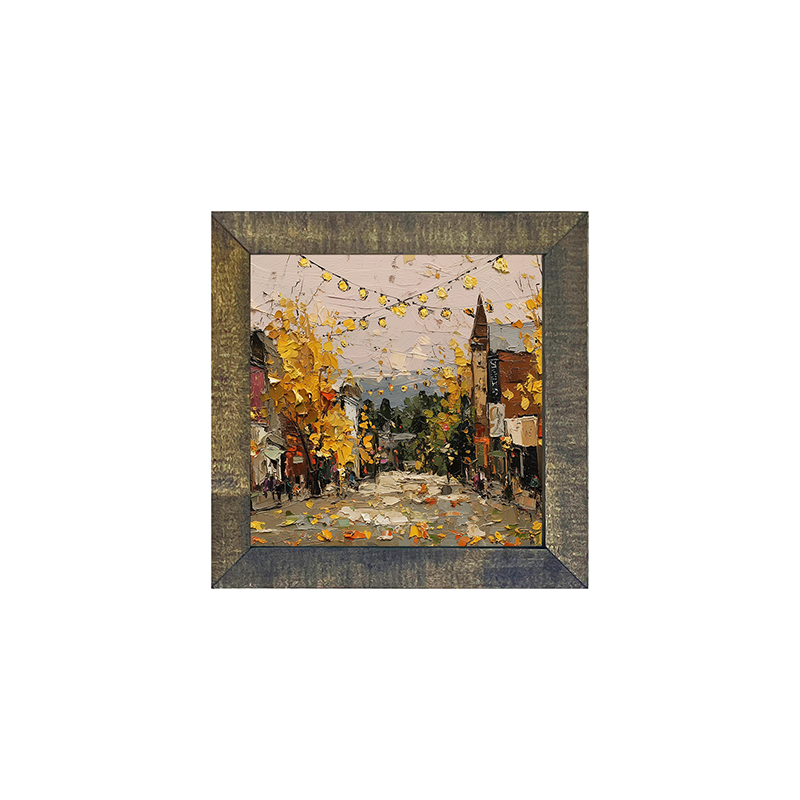 Hudson Valley Village - Falling Leaves - Square Frame