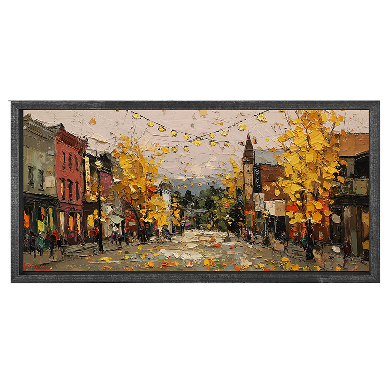 Hudson Valley Village - Falling Leaves - Horizontal Frame