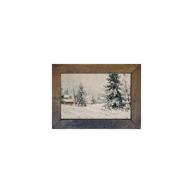Country Winter - Farmhouse Pine Trees - Horizontal Frame