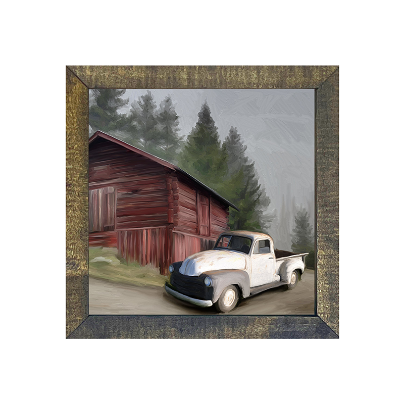 White Chevy with Barn