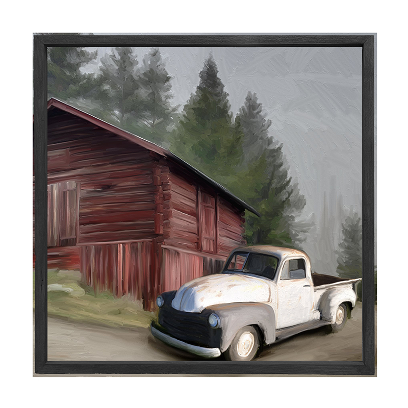 White Chevy with Barn