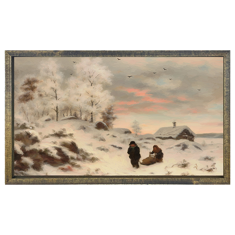 Kids in Winter Sleigh