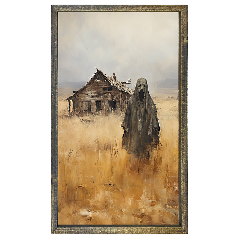 Ghost at abandoned house - Vertical Frame