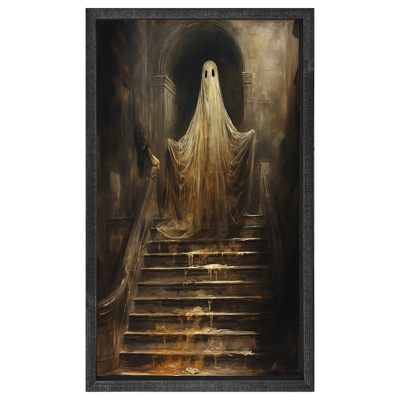Ghost on Stairs - Vertical Frame