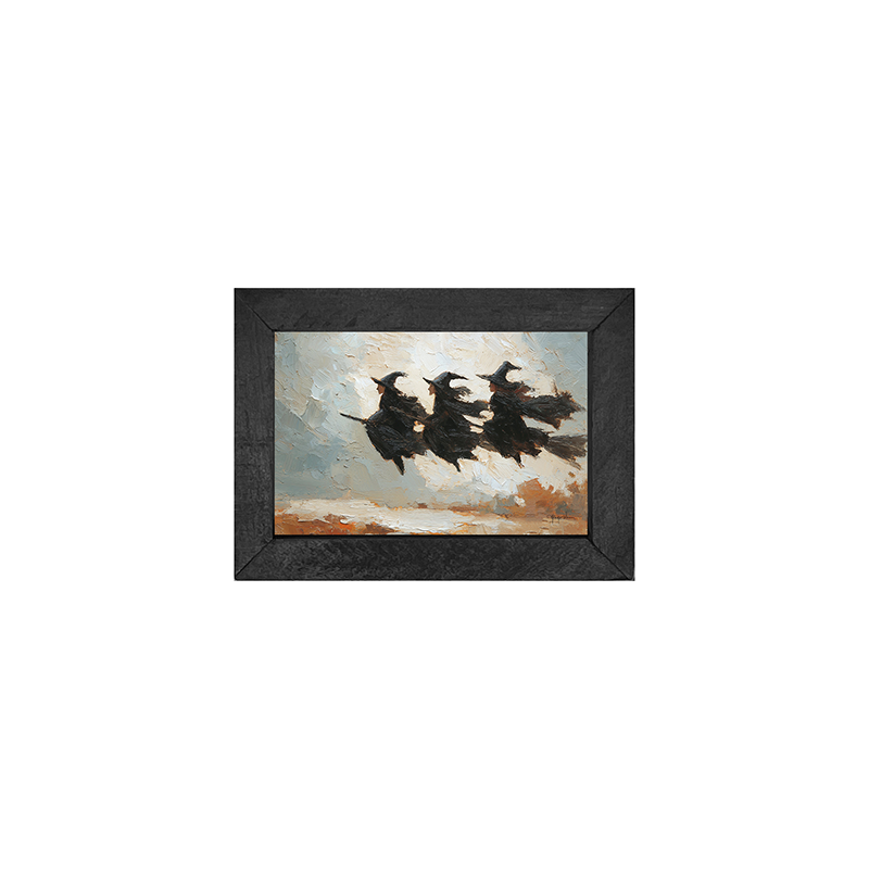 Three Witches on Brooms - Horizontal Frame