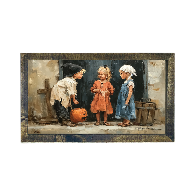 Children Ready for Halloween - Horizontal Frame