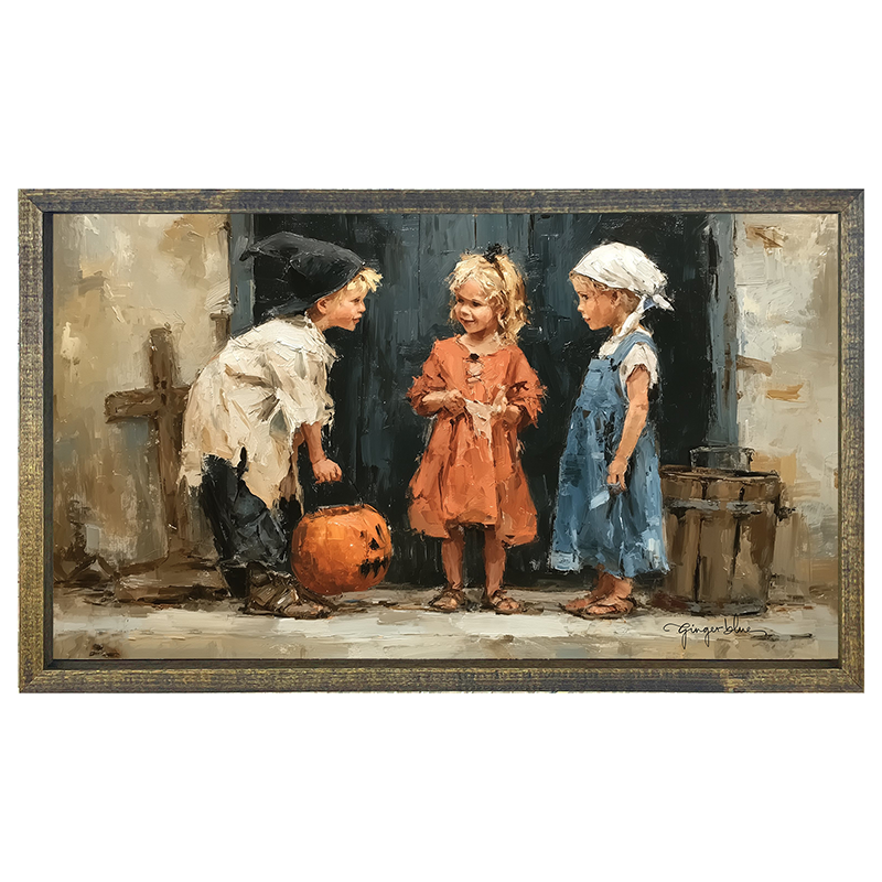 Children Ready for Halloween - Horizontal Frame