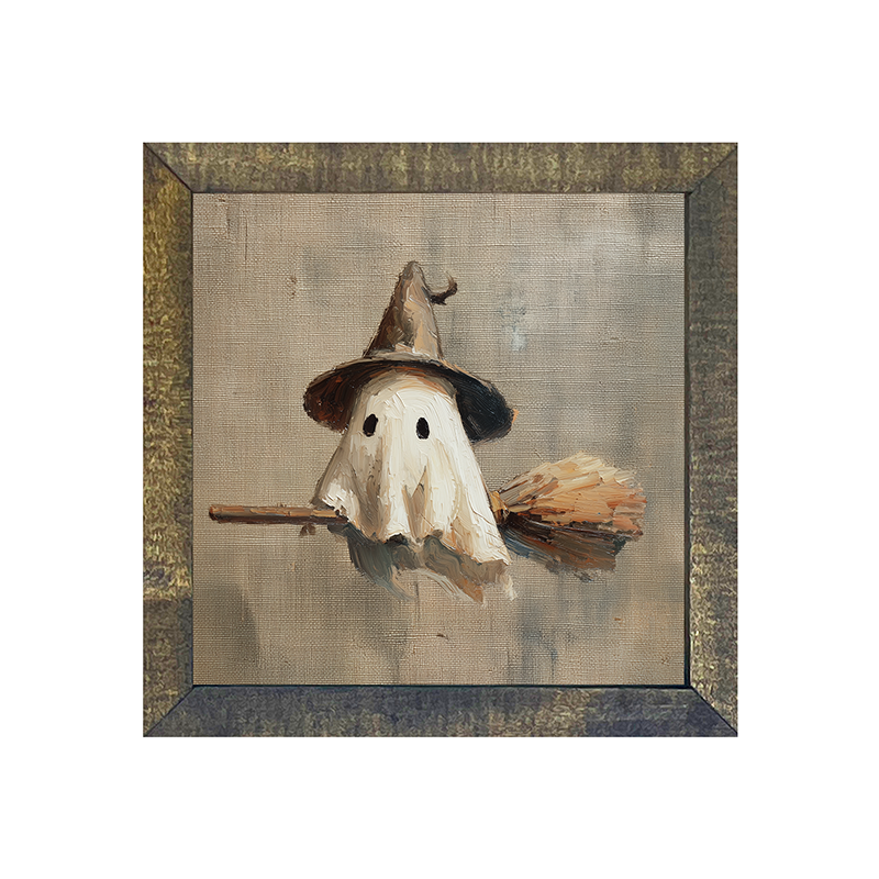 Witchy Ghost Flying - Square Frame