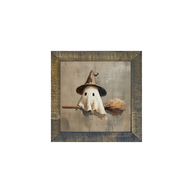 Witchy Ghost Flying - Square Frame