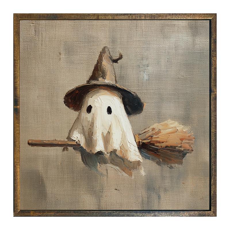 Witchy Ghost Flying - Square Frame