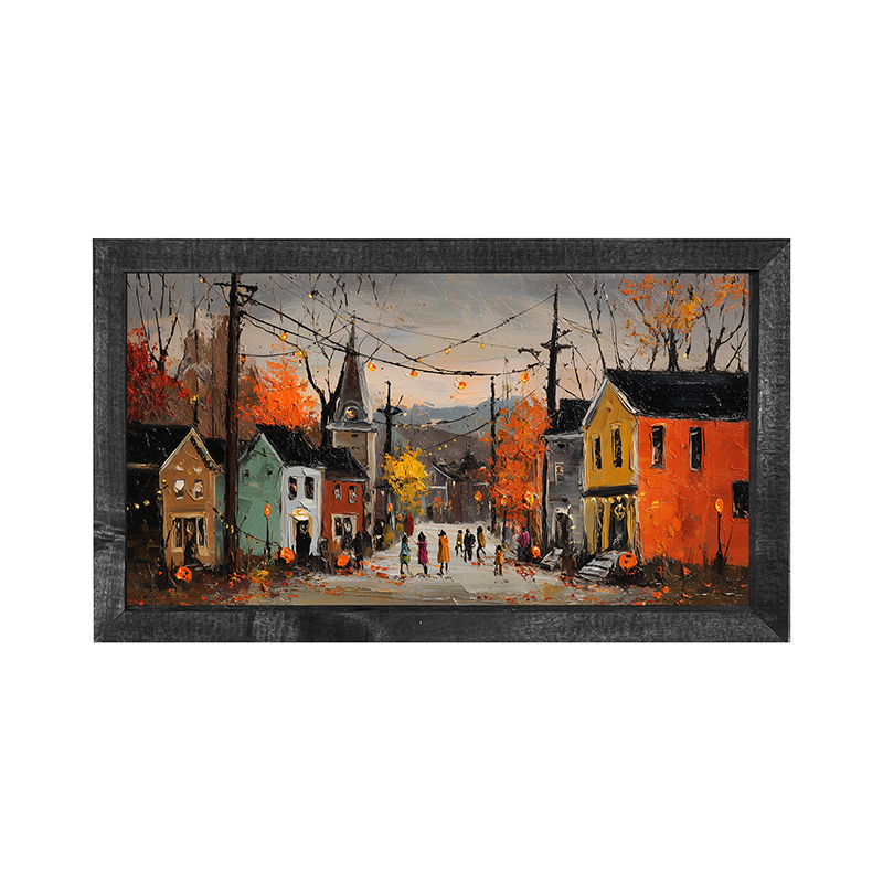 Halloween in the Village - Horizontal Frame