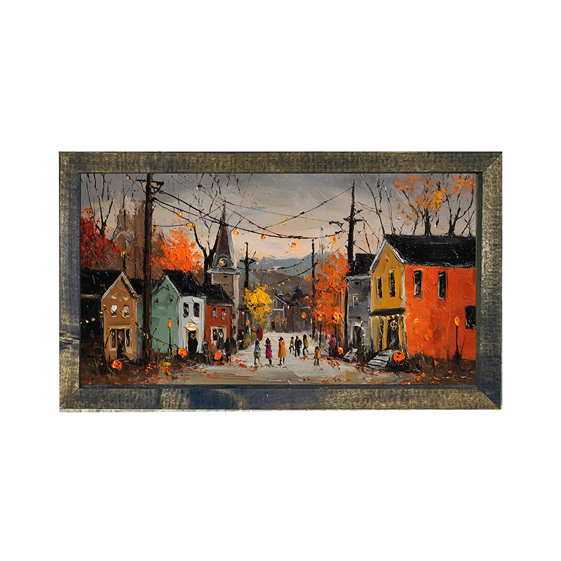 Halloween in the Village - Horizontal Frame