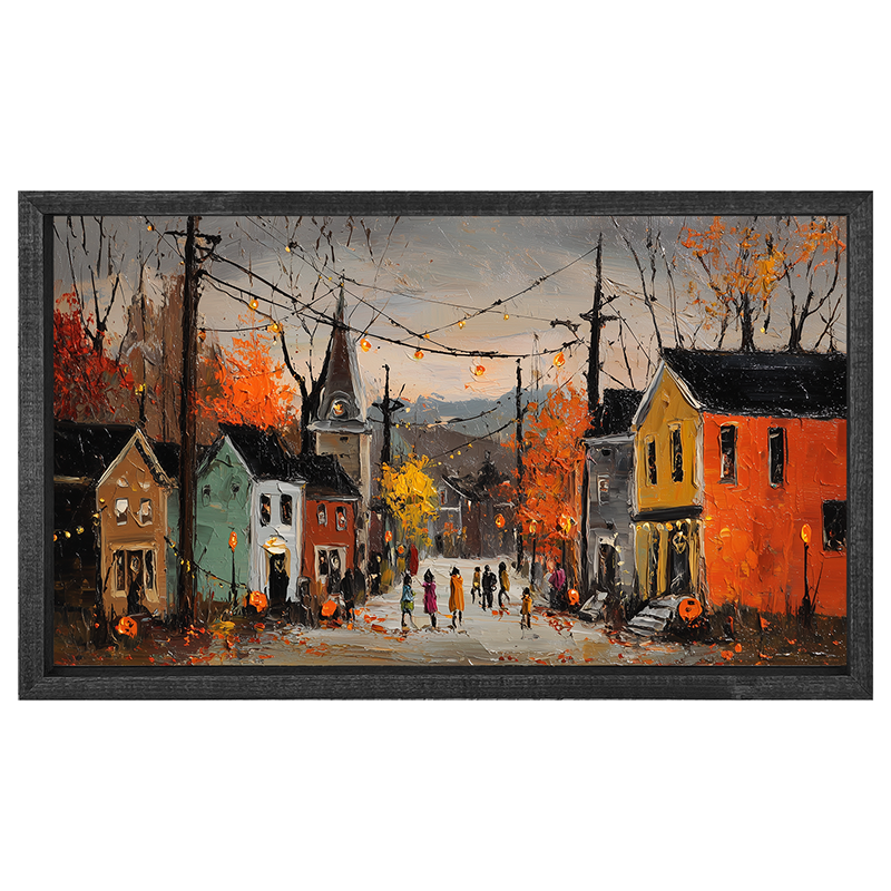 Halloween in the Village - Horizontal Frame