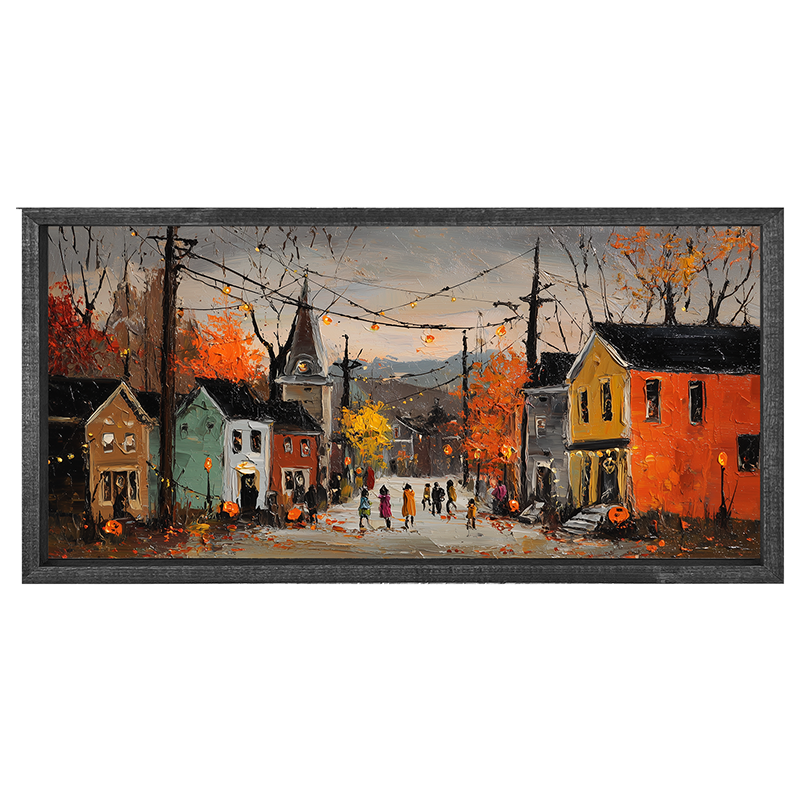 Halloween in the Village - Horizontal Frame
