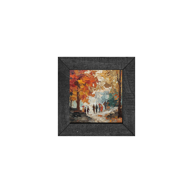 Walking in the Park in Autumn - Square Frame