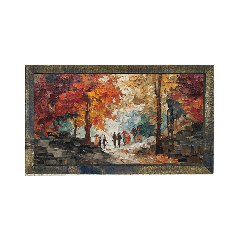 Walking in the Park in Autumn - Horizontal Frame