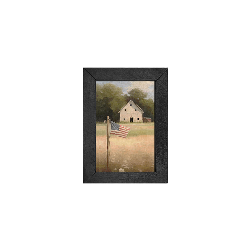 Flag with barn-Vertical Frame