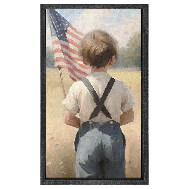 Boy with Flag-Vertical Frame