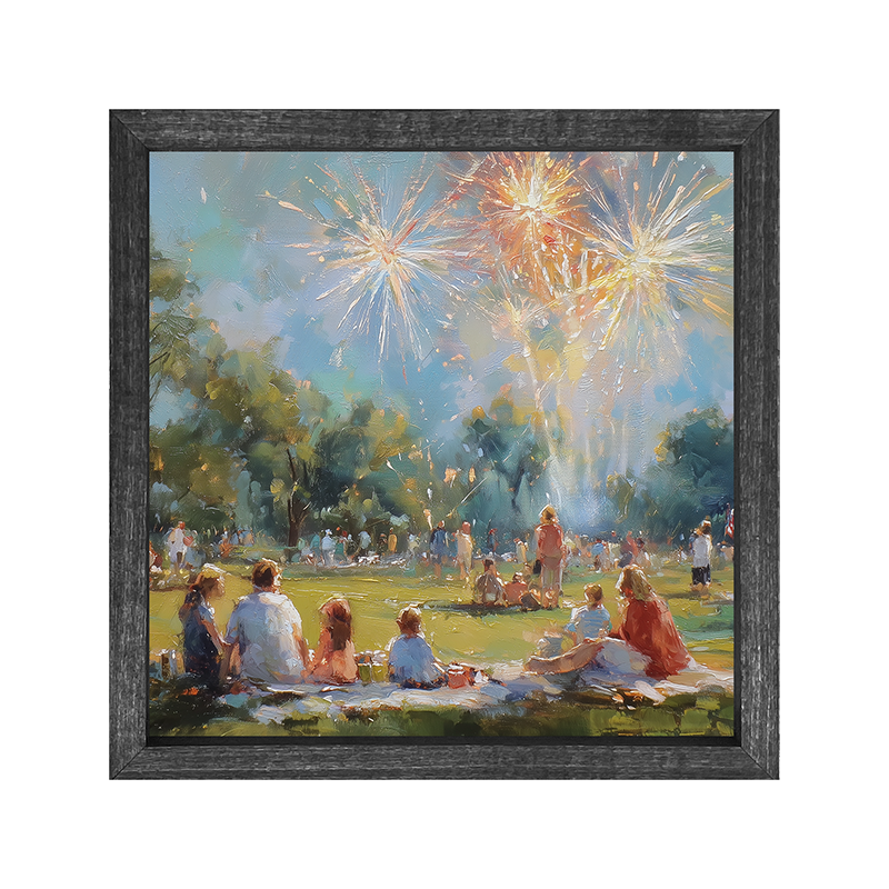 Fireworks and families at the Park - Square Frame