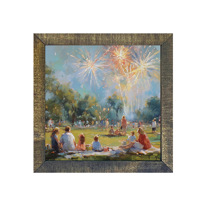 Fireworks and families at the Park - Square Frame