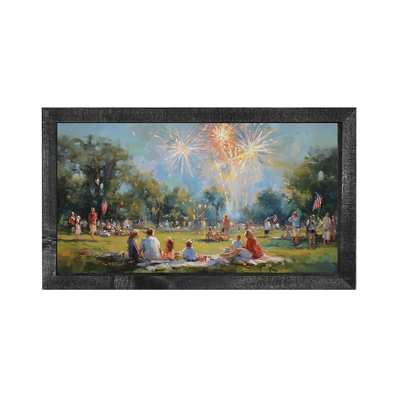 Fireworks and families at the Park - Horizontal Frame