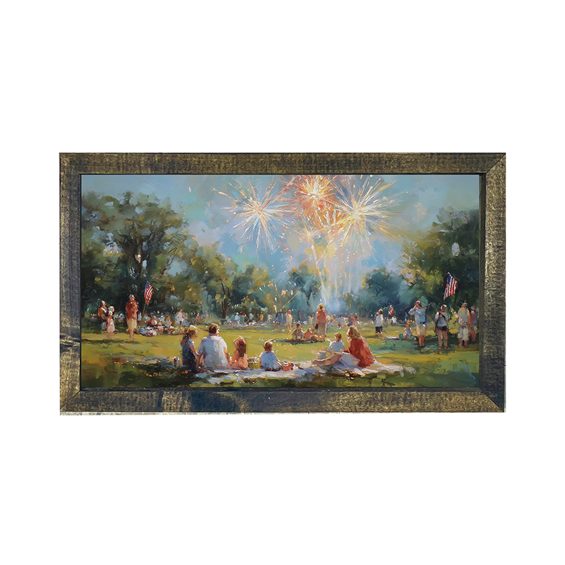 Fireworks and families at the Park - Horizontal Frame