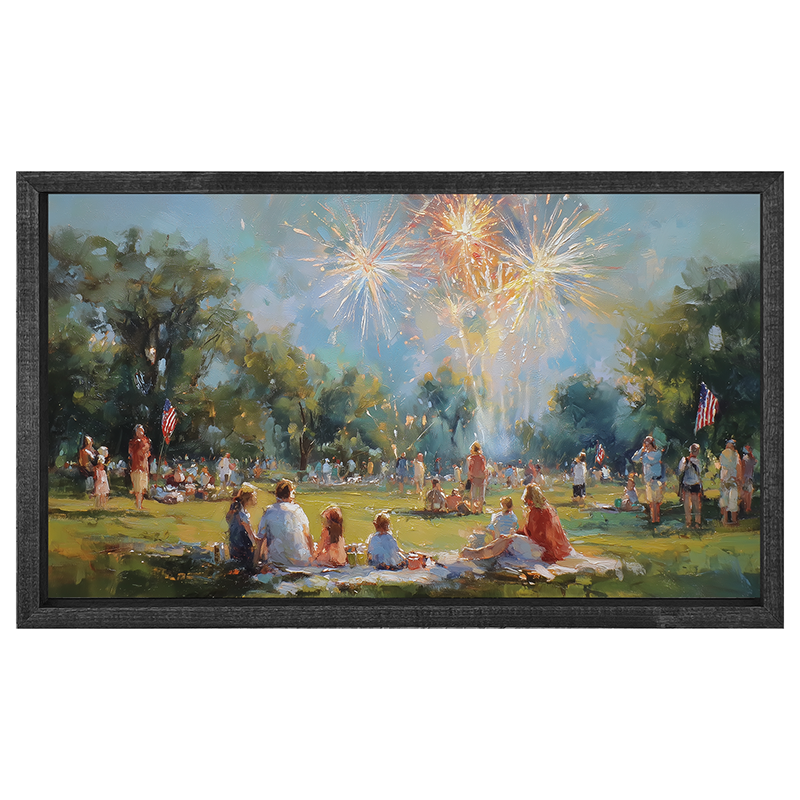 Fireworks and families at the Park - Horizontal Frame
