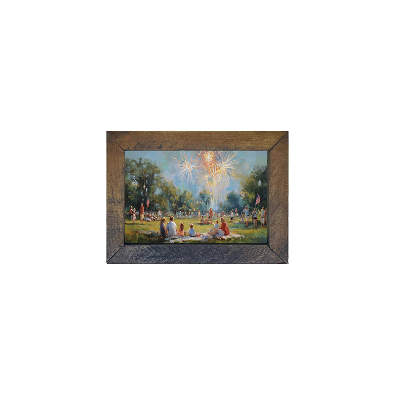 Fireworks and families at the Park - Horizontal Frame