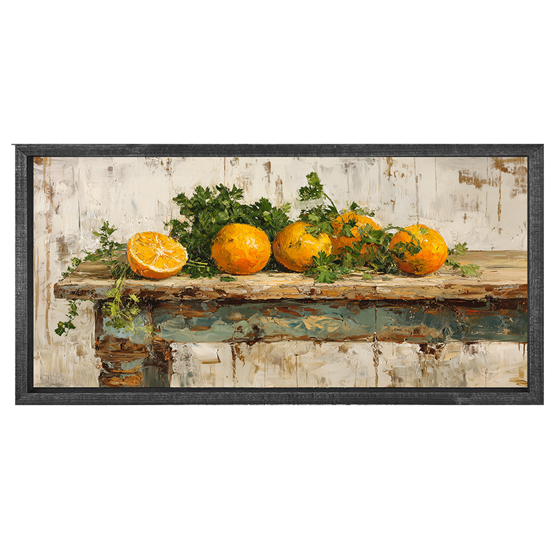 Sideboard Still Life - Oranges - Horizontal Frame