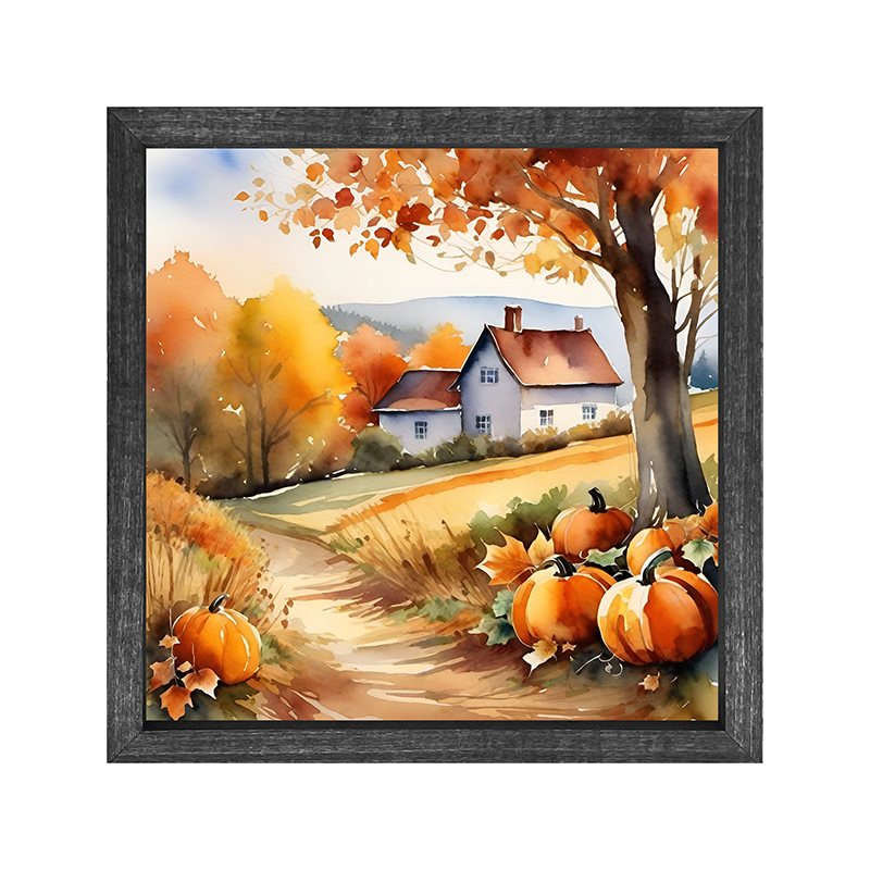 Pumpkins under tree