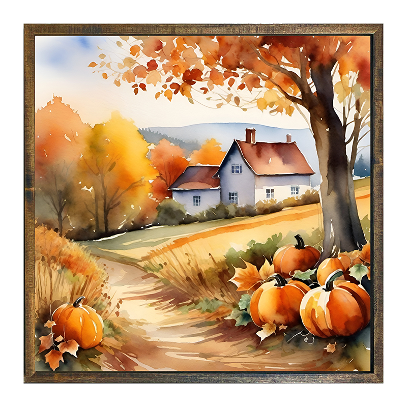Pumpkins under tree