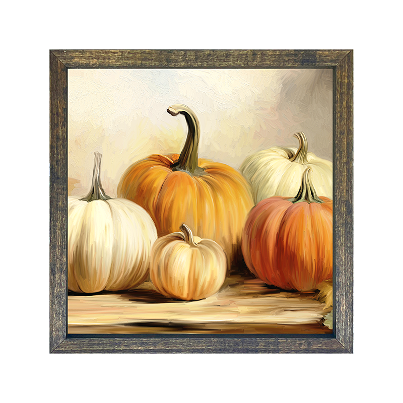 Pumpkins on a table