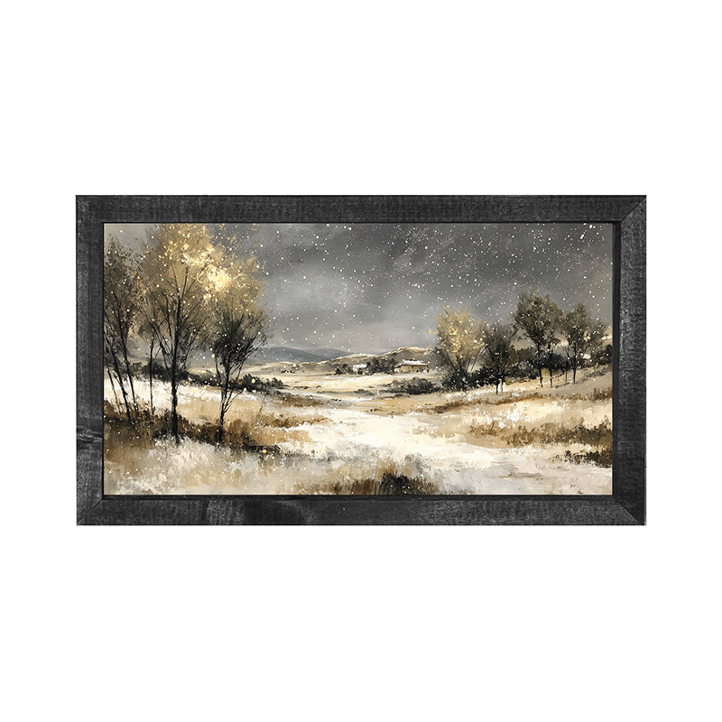Snow Falling on a Field - Horizontal Frame