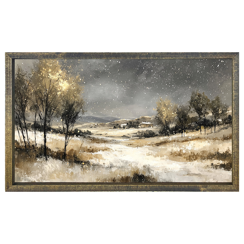 Snow Falling on a Field - Horizontal Frame