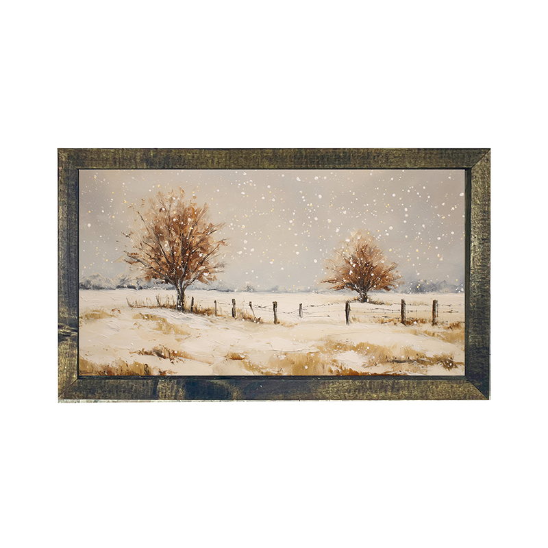 Fenceline Snowfall - Horizontal Frame