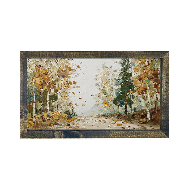 Autumn Country - Trees along Road - Horizontal Frame