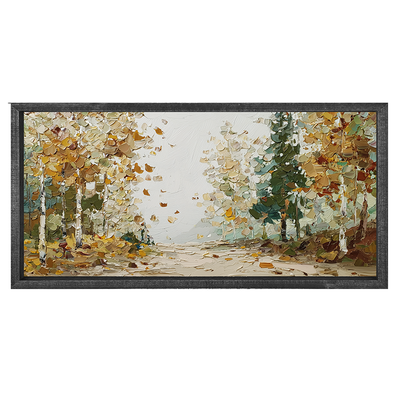 Autumn Country - Trees along Road - Horizontal Frame