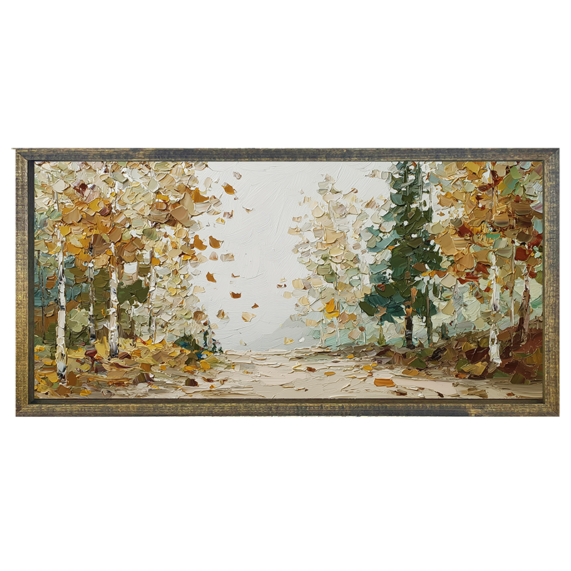 Autumn Country - Trees along Road - Horizontal Frame