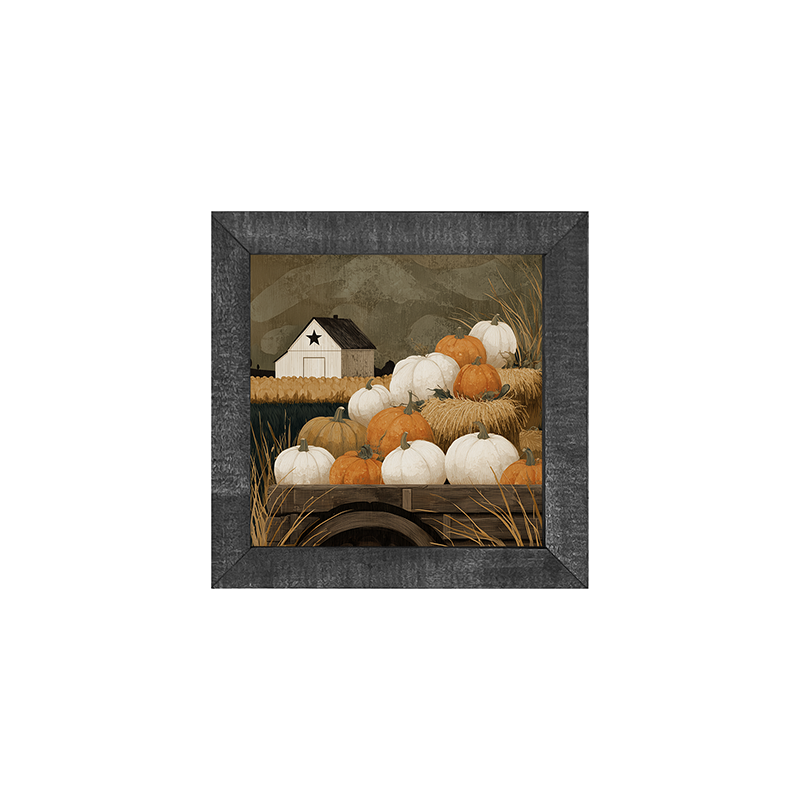 Rustic Wagon with Pumpkins - Square