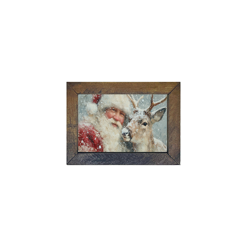 Santa and a Reindeer - Horizontal Frame