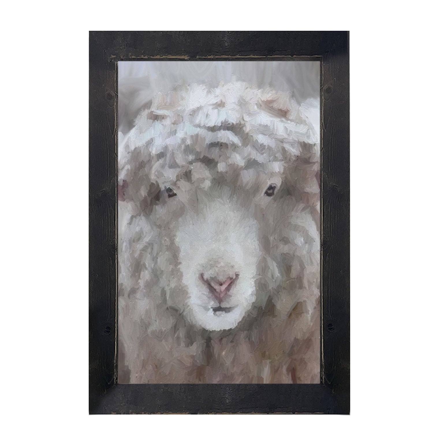 Winter Sheep Face - Framed art