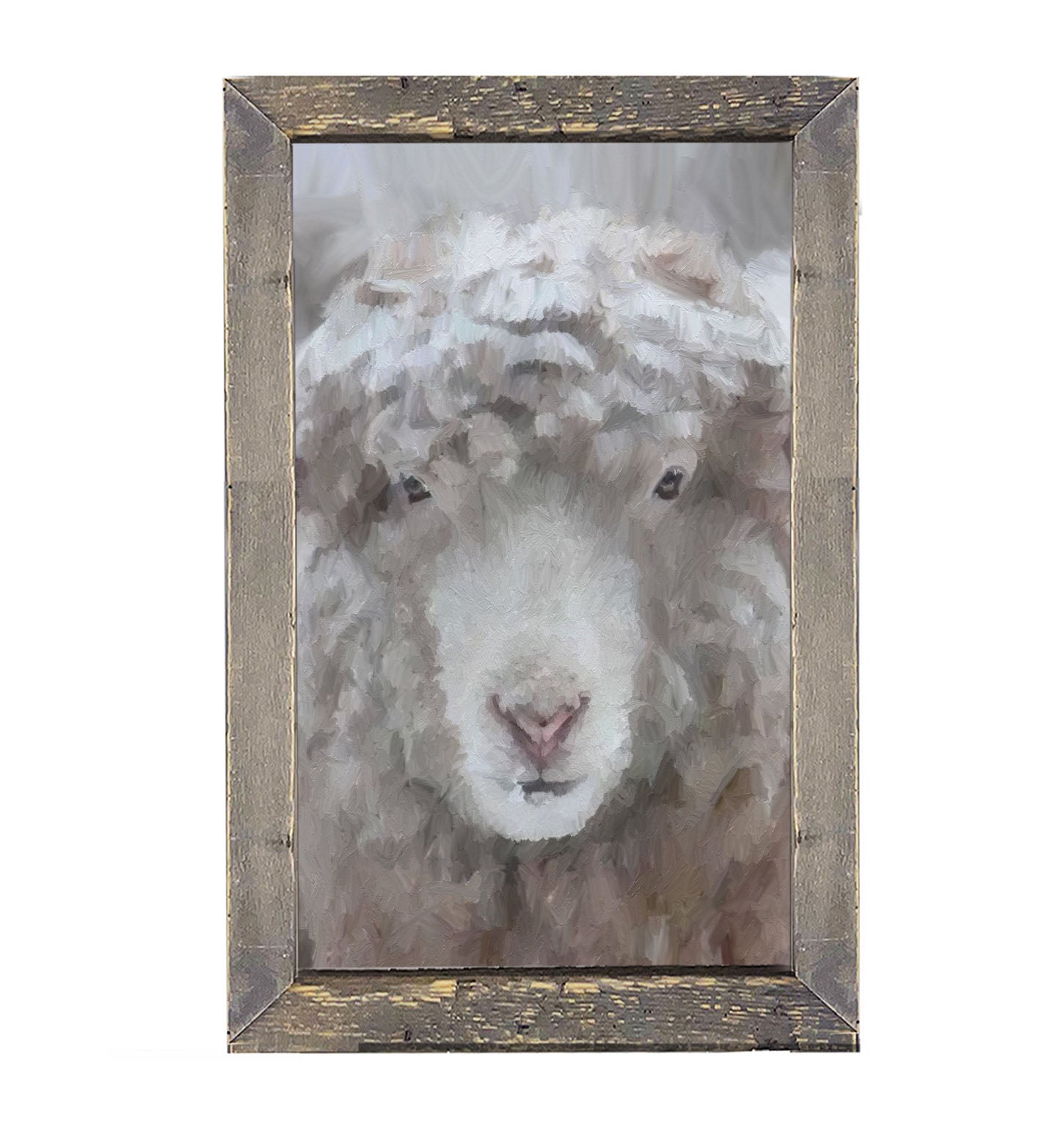 Winter Sheep Face - Framed art