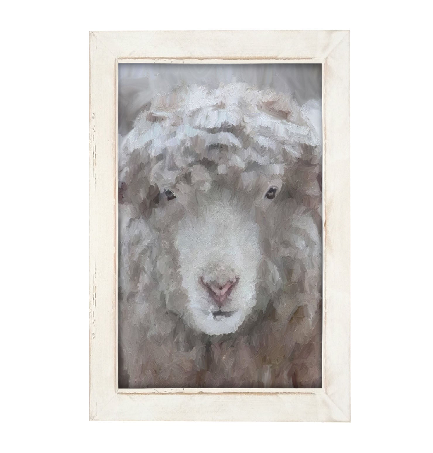 Winter Sheep Face - Framed art