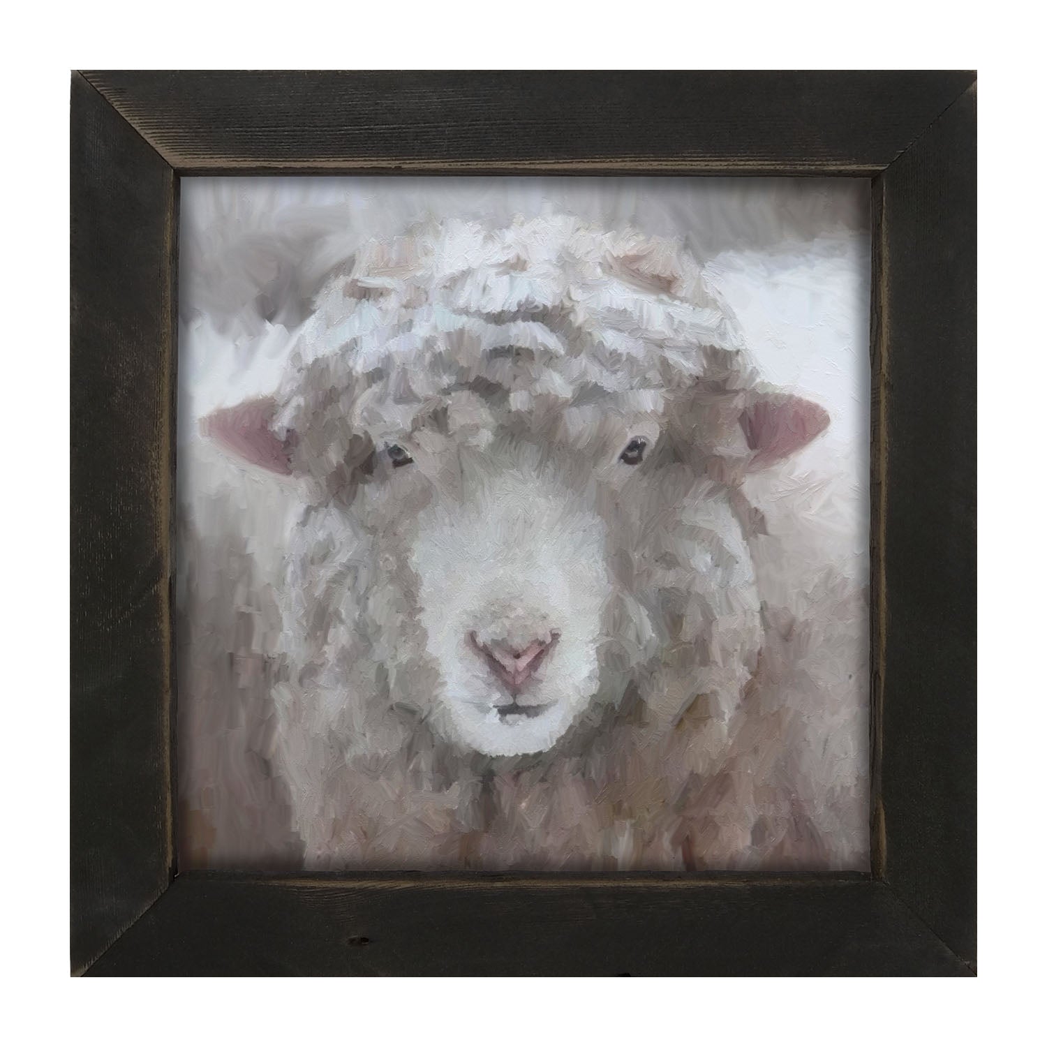 Winter Sheep Face - Framed art