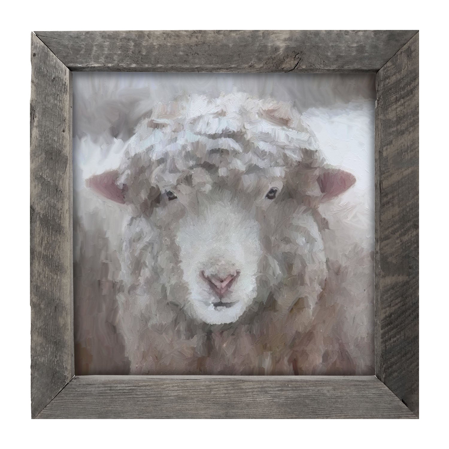 Winter Sheep Face - Framed art