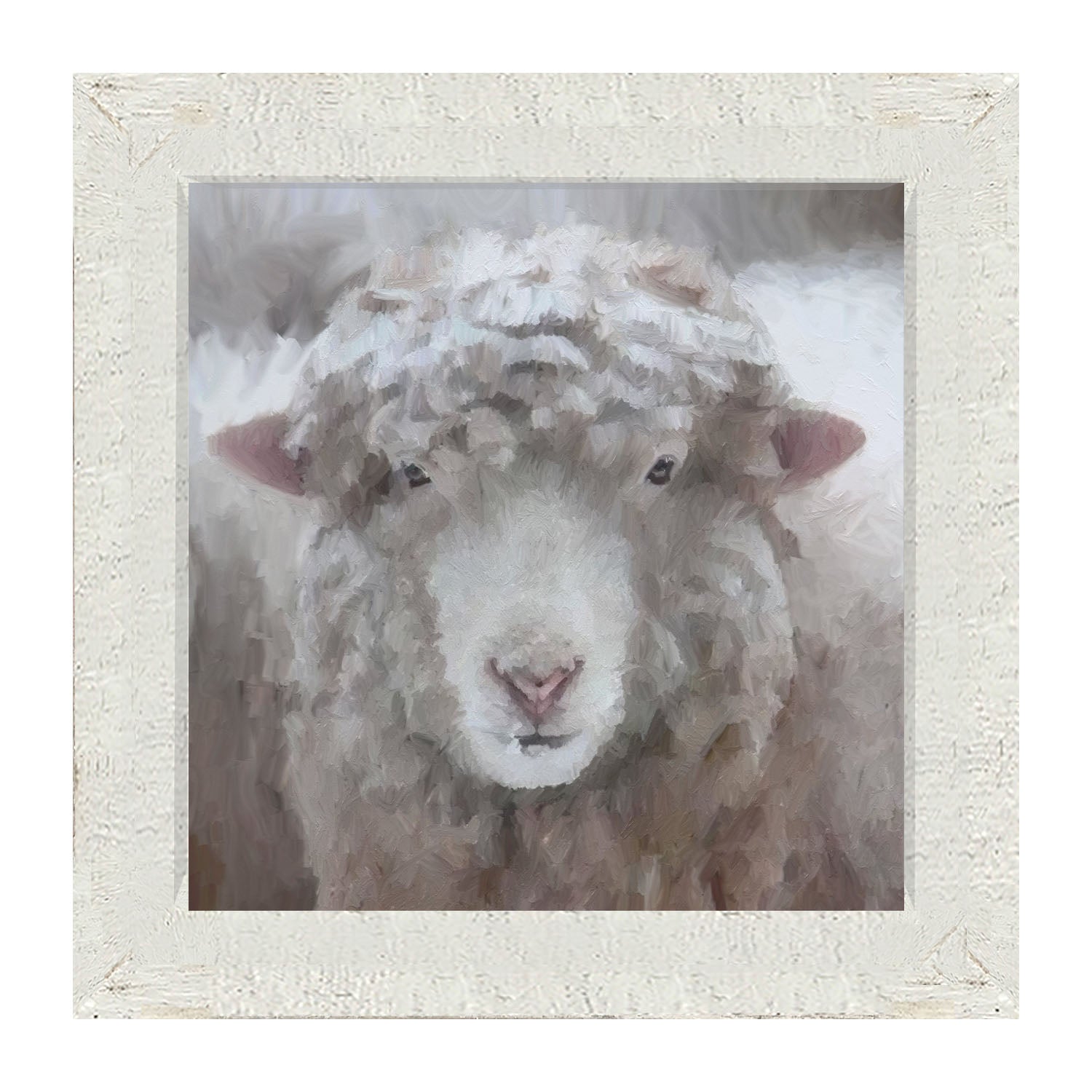 Winter Sheep Face - Framed art